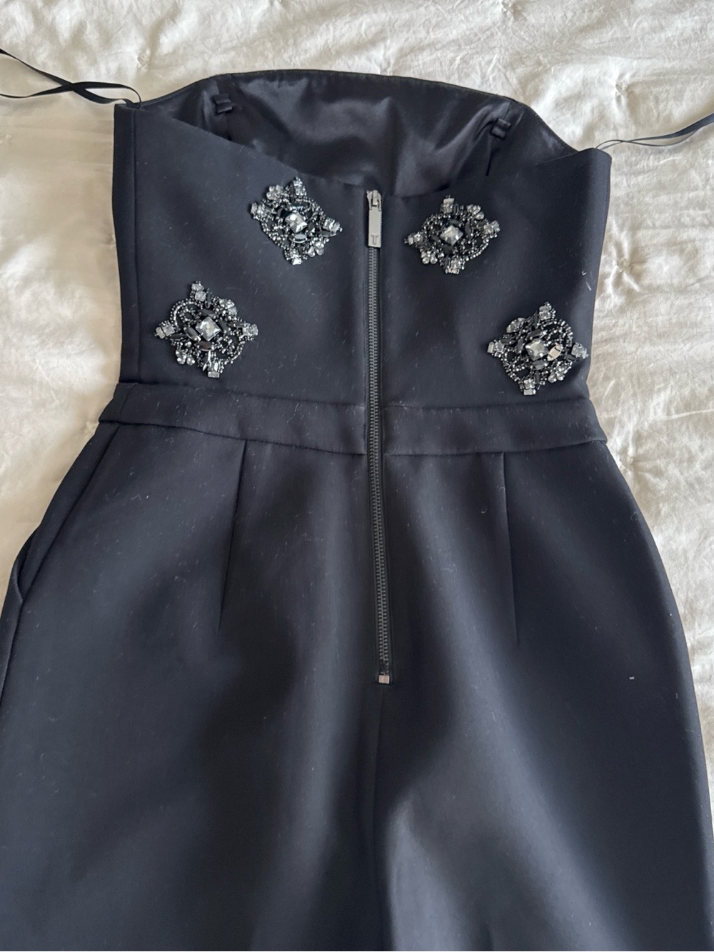 Ted Baker Black Strapless Embellished Jumpsuit - Picture 13 of 14